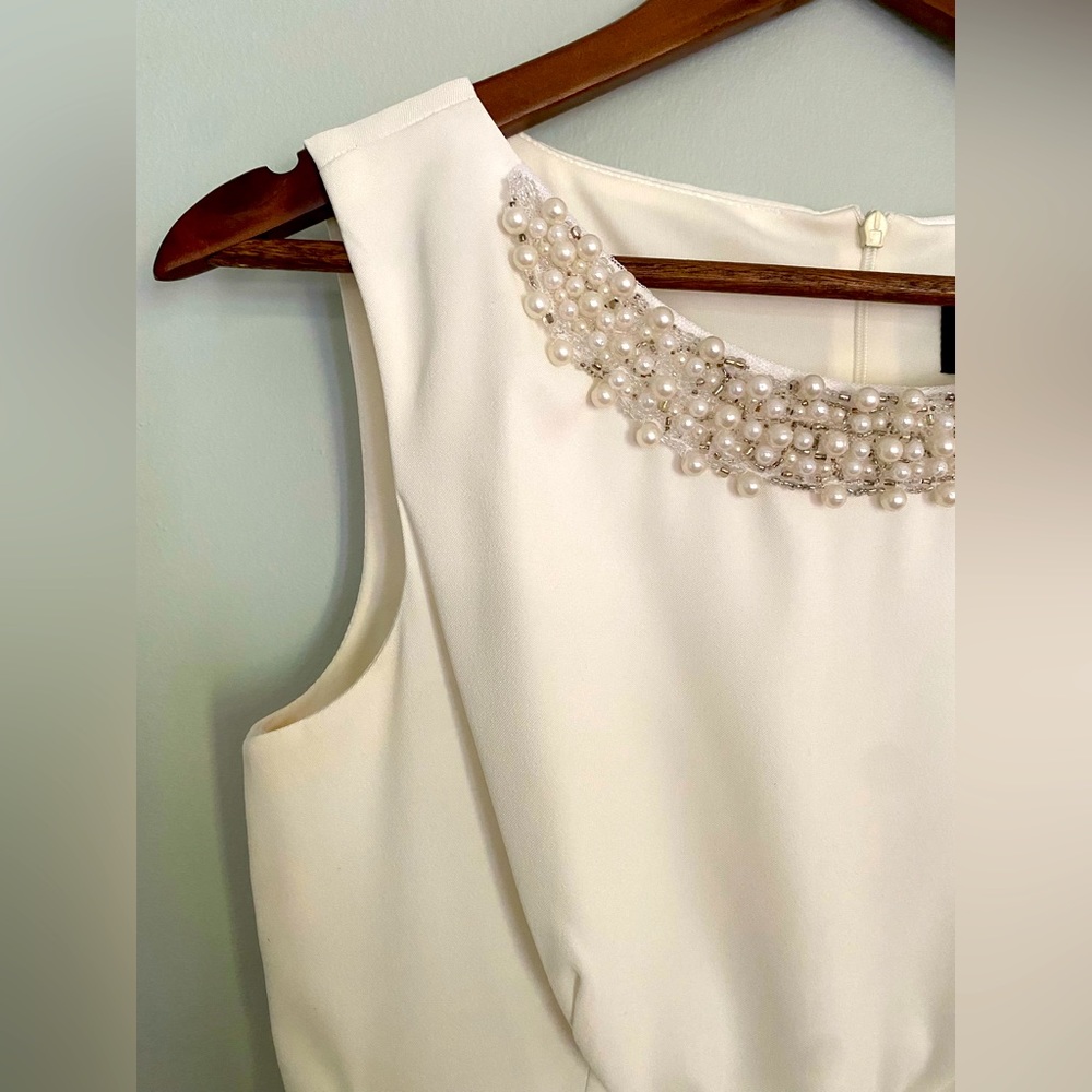 Connected Apparel White Tiered Dress